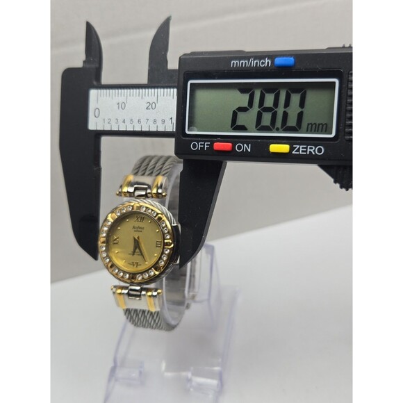 Vintage Rofina Supreme 22K Gold Plated Cable Bracelet Quartz Watch New Battery main image 11